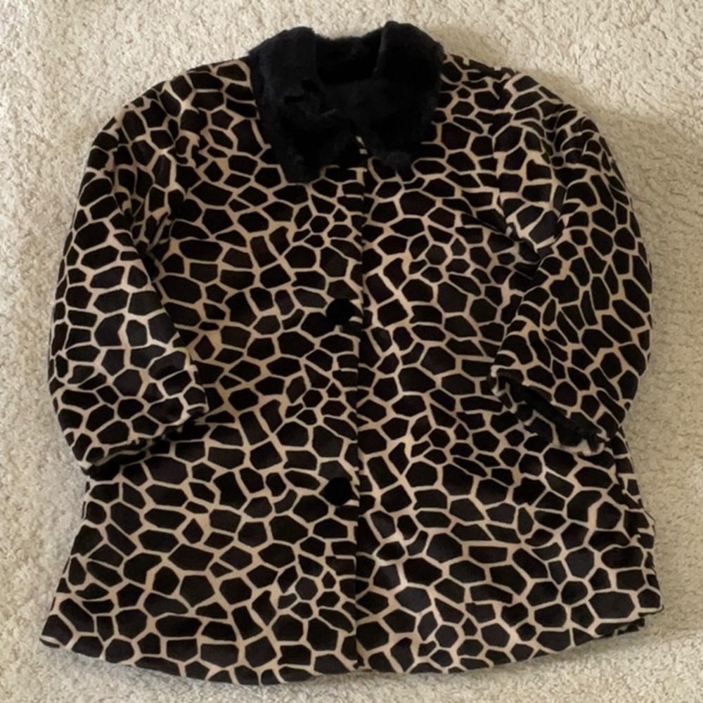 Rosetta Millington Leopard Coat w/ Faux Fur Collar Girls  6